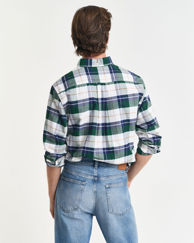 Regular fit klassisk Oxford-skjorte med tern