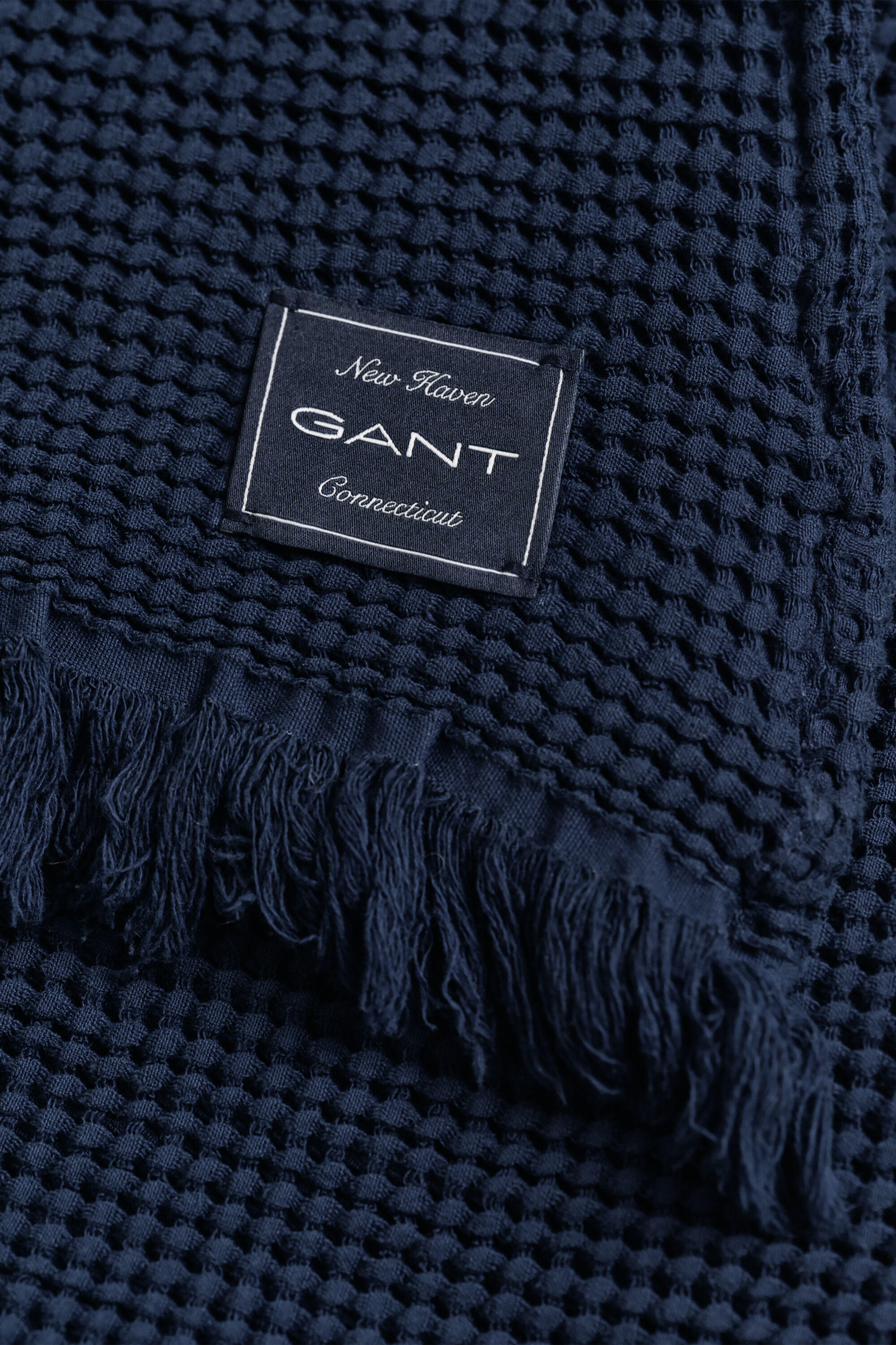 Bomuldstæppe med vaffeltekstur