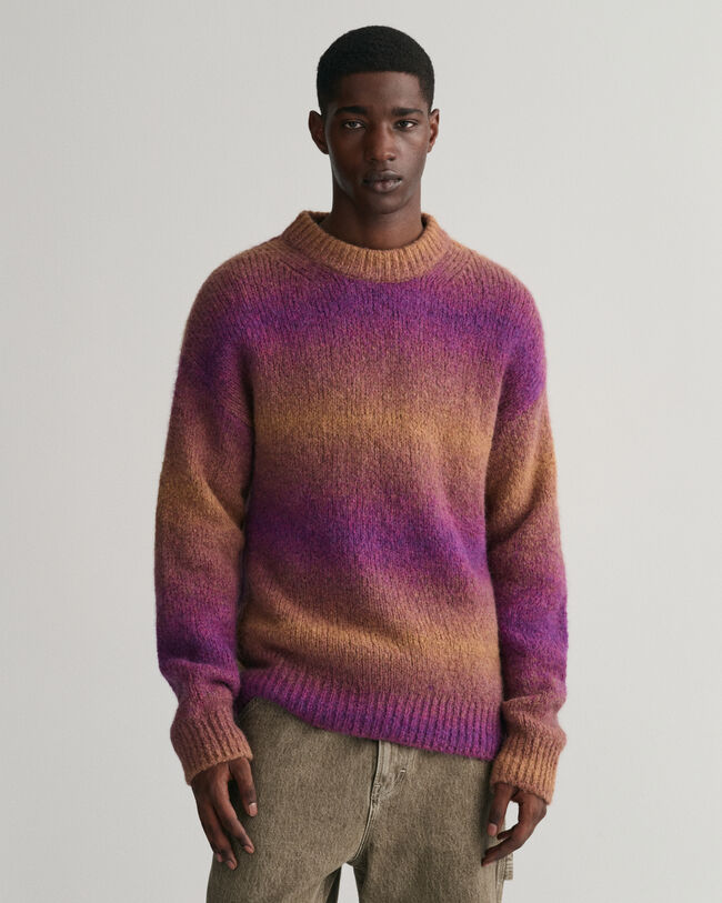 Ombr&eacute; crewneck sweater af bl&oslash;d uld