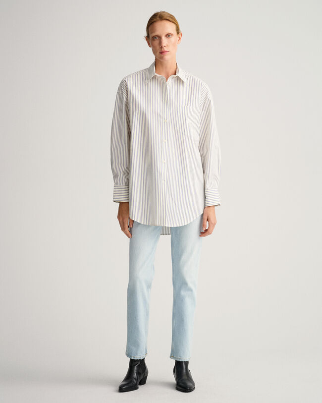 Overdimensioneret nålestribet skjorte
