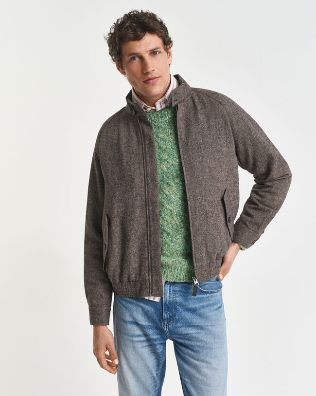 Harrington jakke i uldblanding