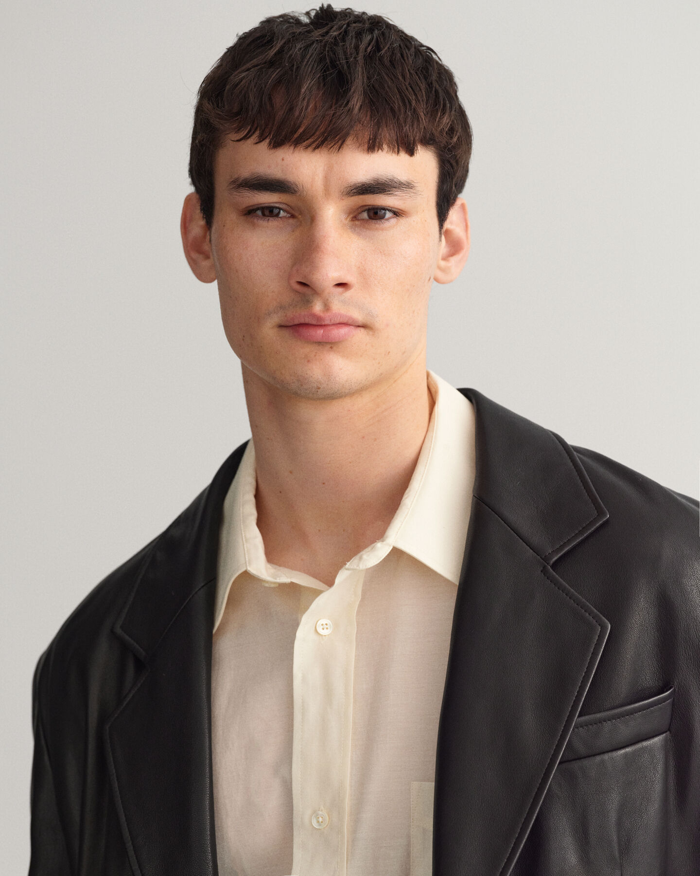 Oversized læderblazer