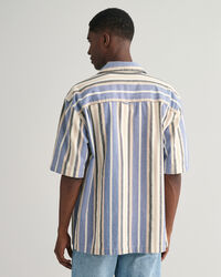 Relaxed fit kort&aelig;rmet skjorte med brede striber