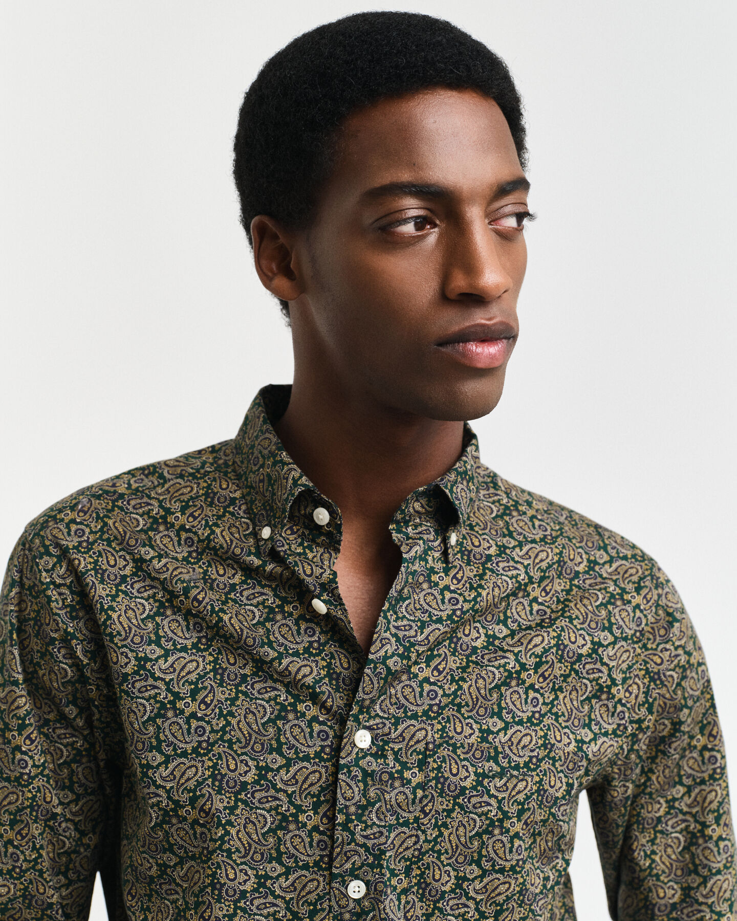 Regular fit trykt paisley skjorte