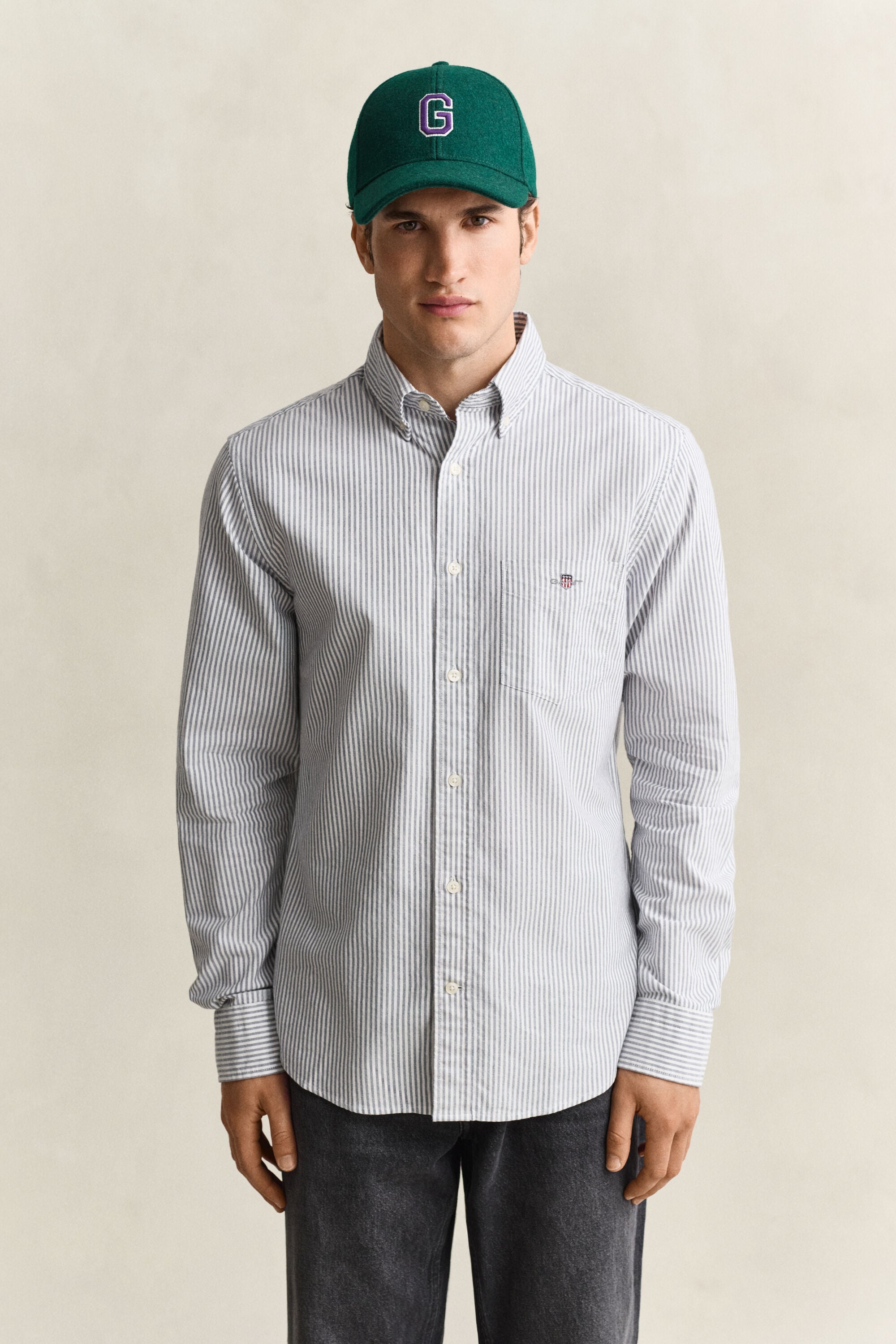 Classic Regular Oxford skjorte med striber