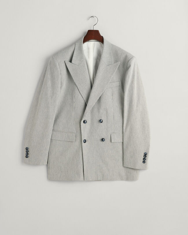 Oversized dobbeltradet blazer med striber