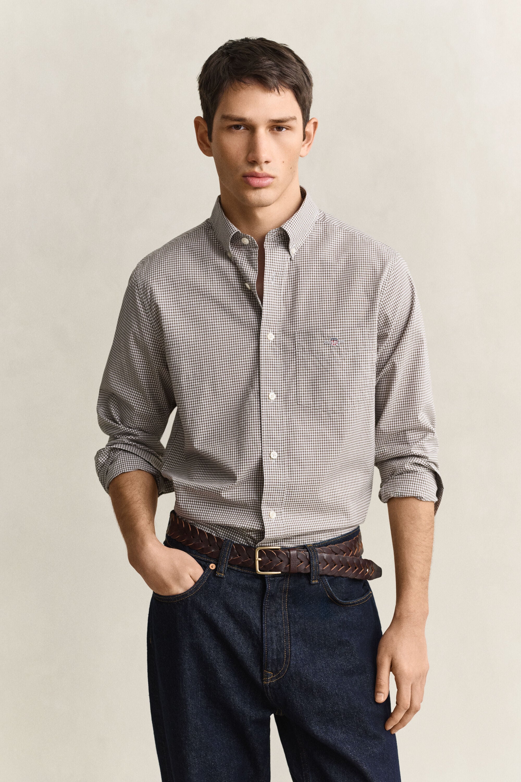 Gingham klassisk poplin-skjorte