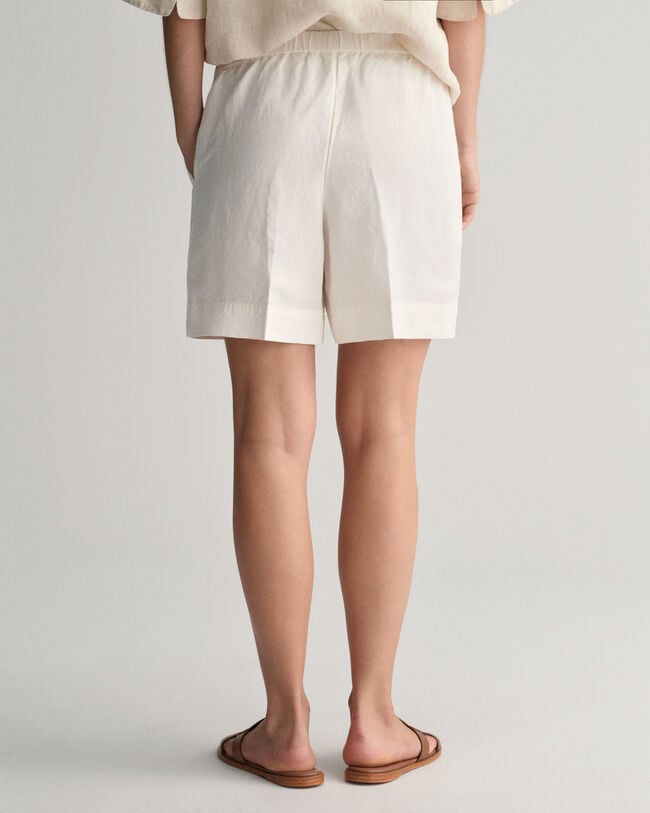 Relaxed fit pull-on shorts i hørblanding