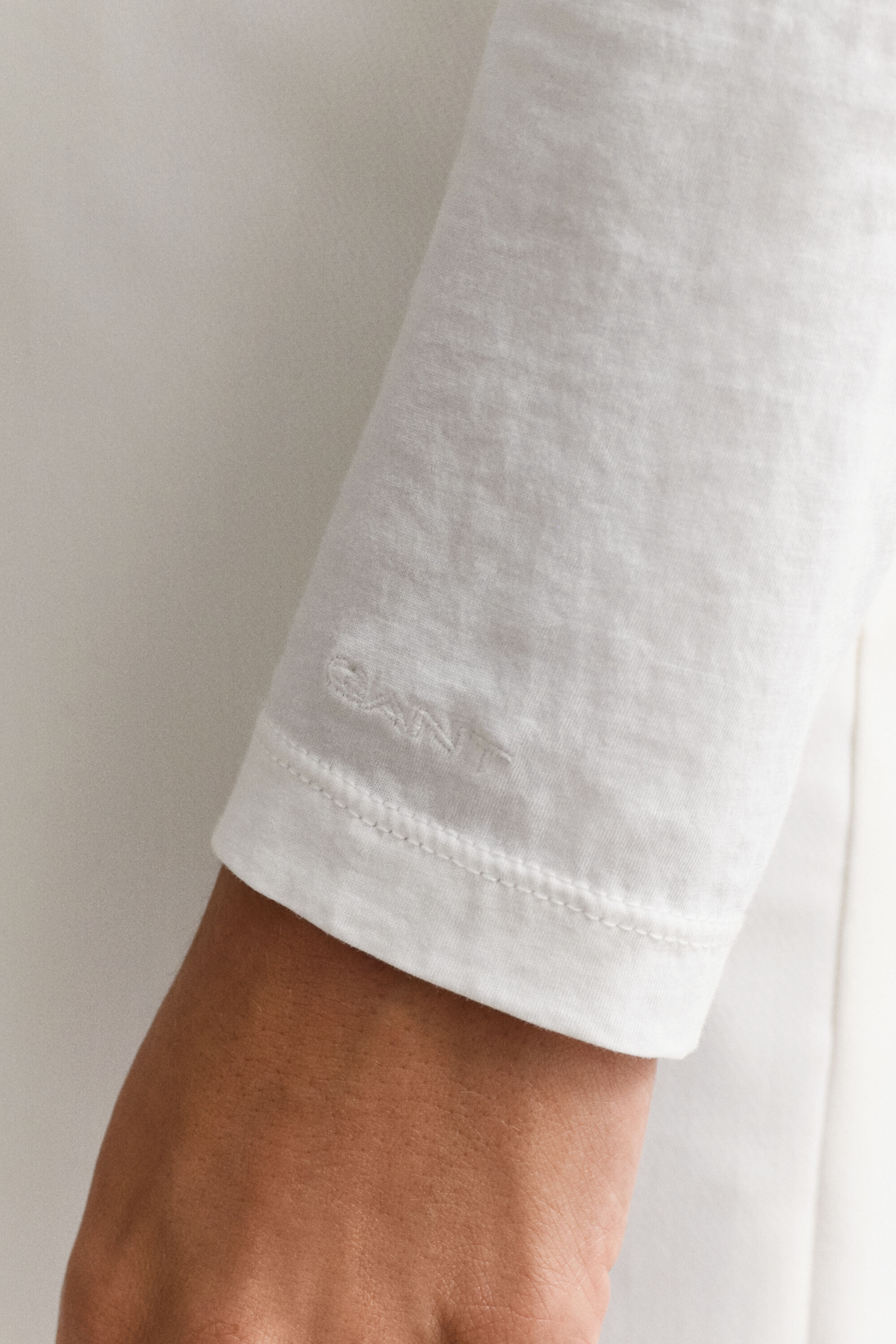 T-shirt af bomuld med lange ærmer