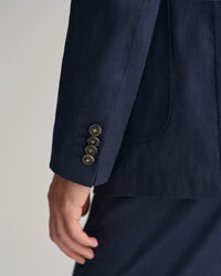 Jakkes&aelig;t-blazer af h&oslash;r og bomuld