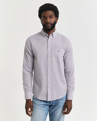 Regular fit klassisk poplin-skjorte med mikrotern