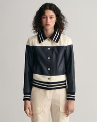 Læderjakke med blokke