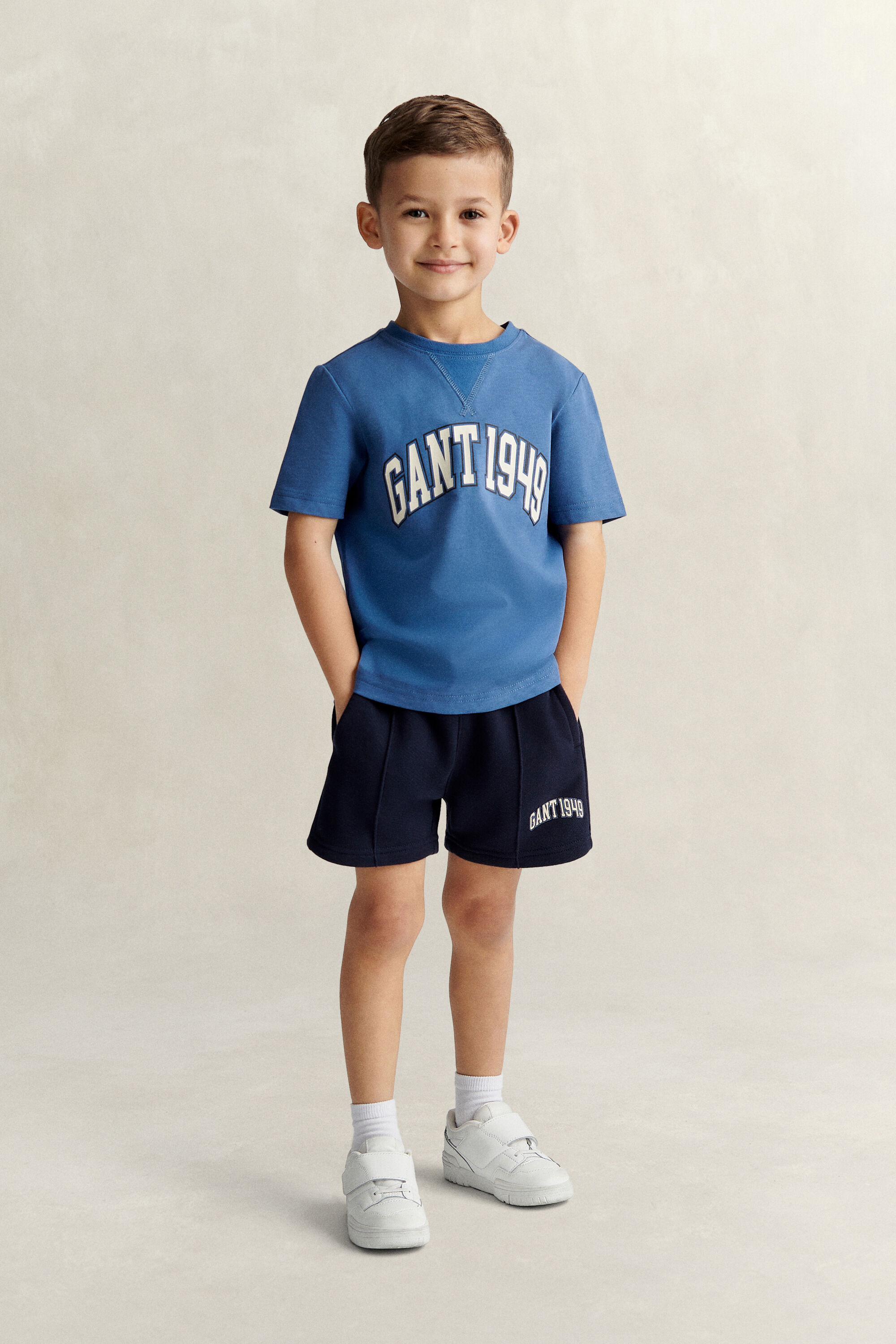 Boys teksturerede ribstrikkede shorts