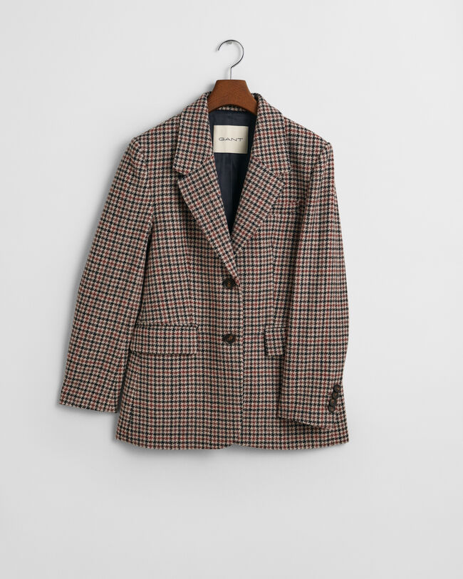 Regular fit houndstooth blazer