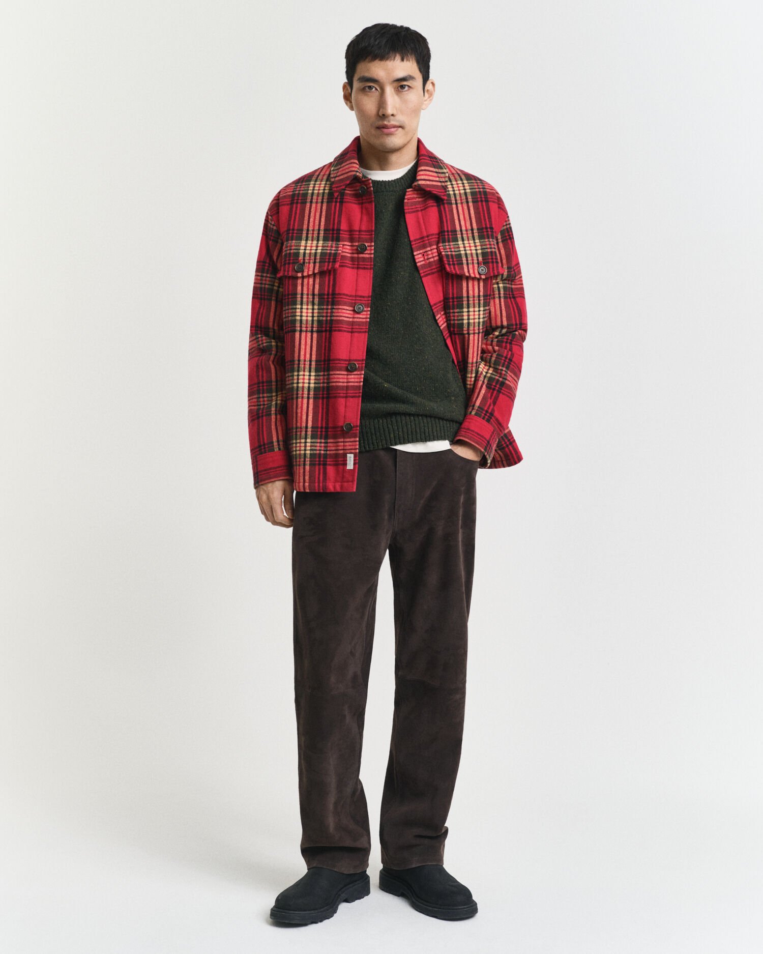 Sweater med crewneck og nister i uldblanding