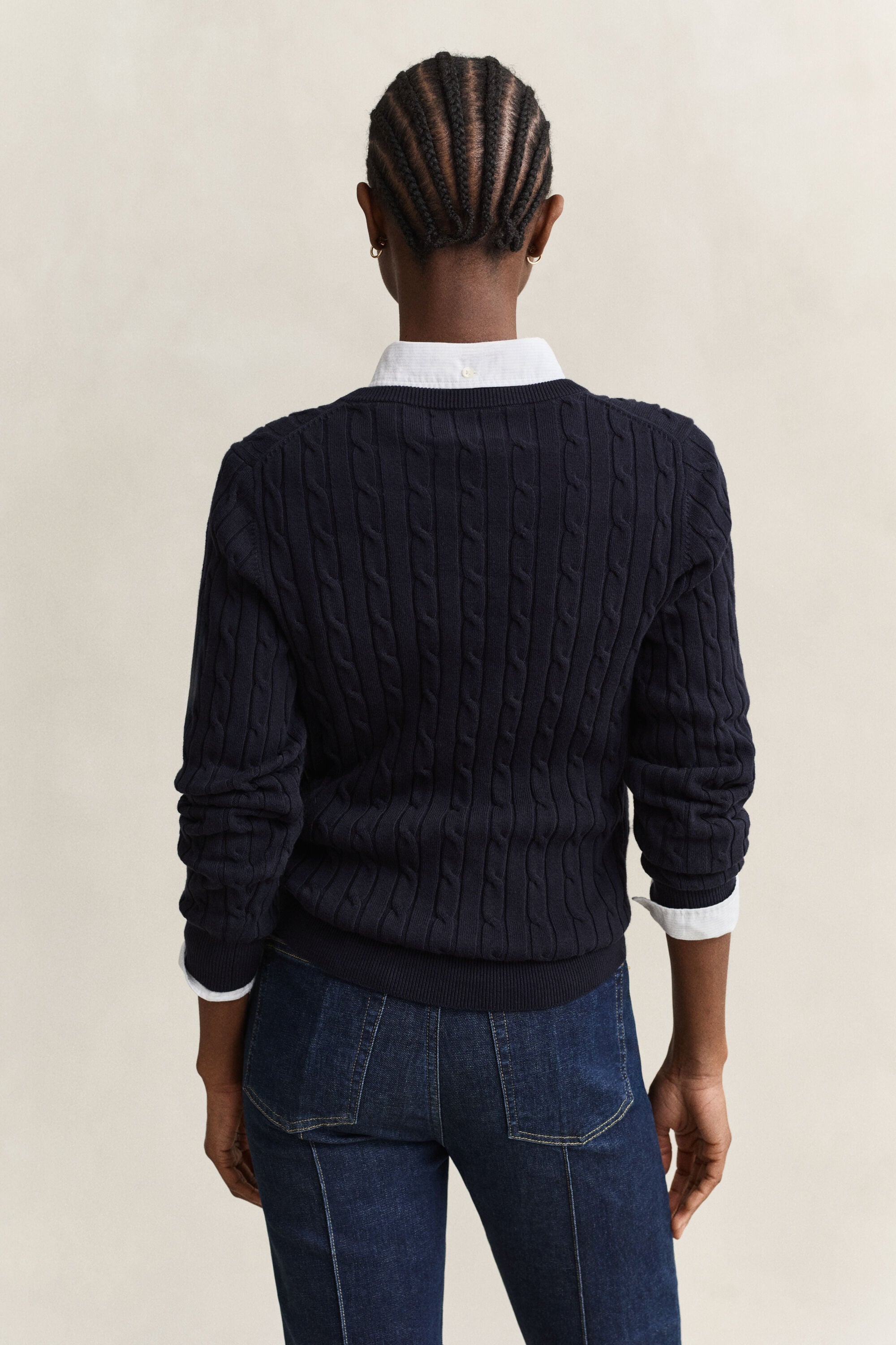 Classic sweater med kabelstrik