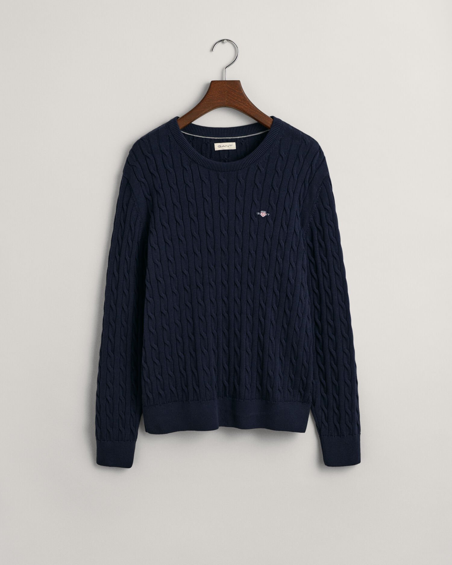 Teens Shield crewneck sweater af bomuld med kabelstrik