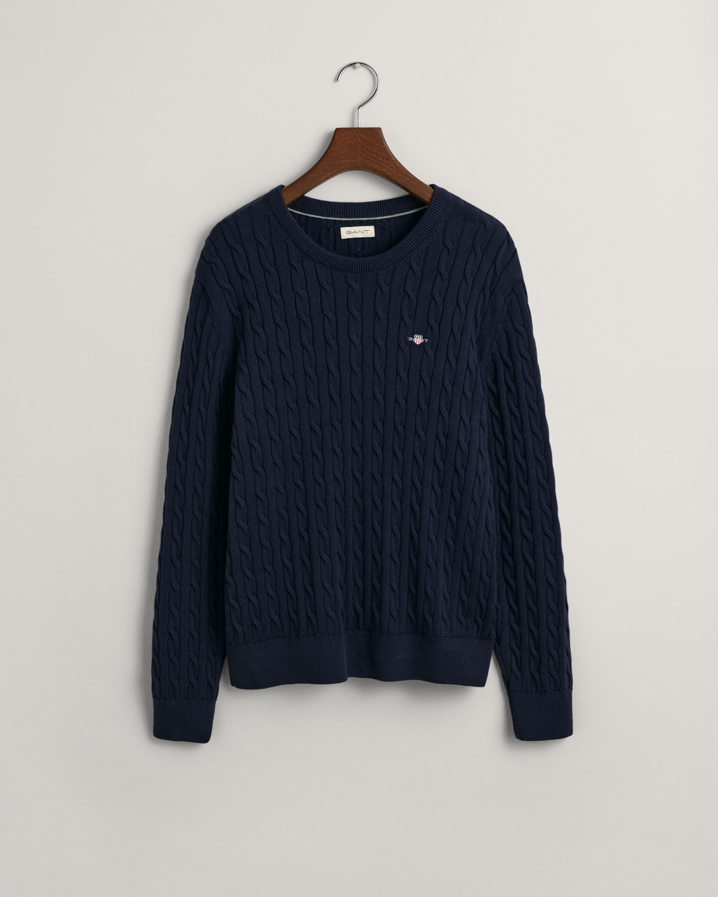 Teens Shield crewneck sweater af bomuld med kabelstrik