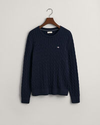 Teens Shield crewneck sweater af bomuld med kabelstrik