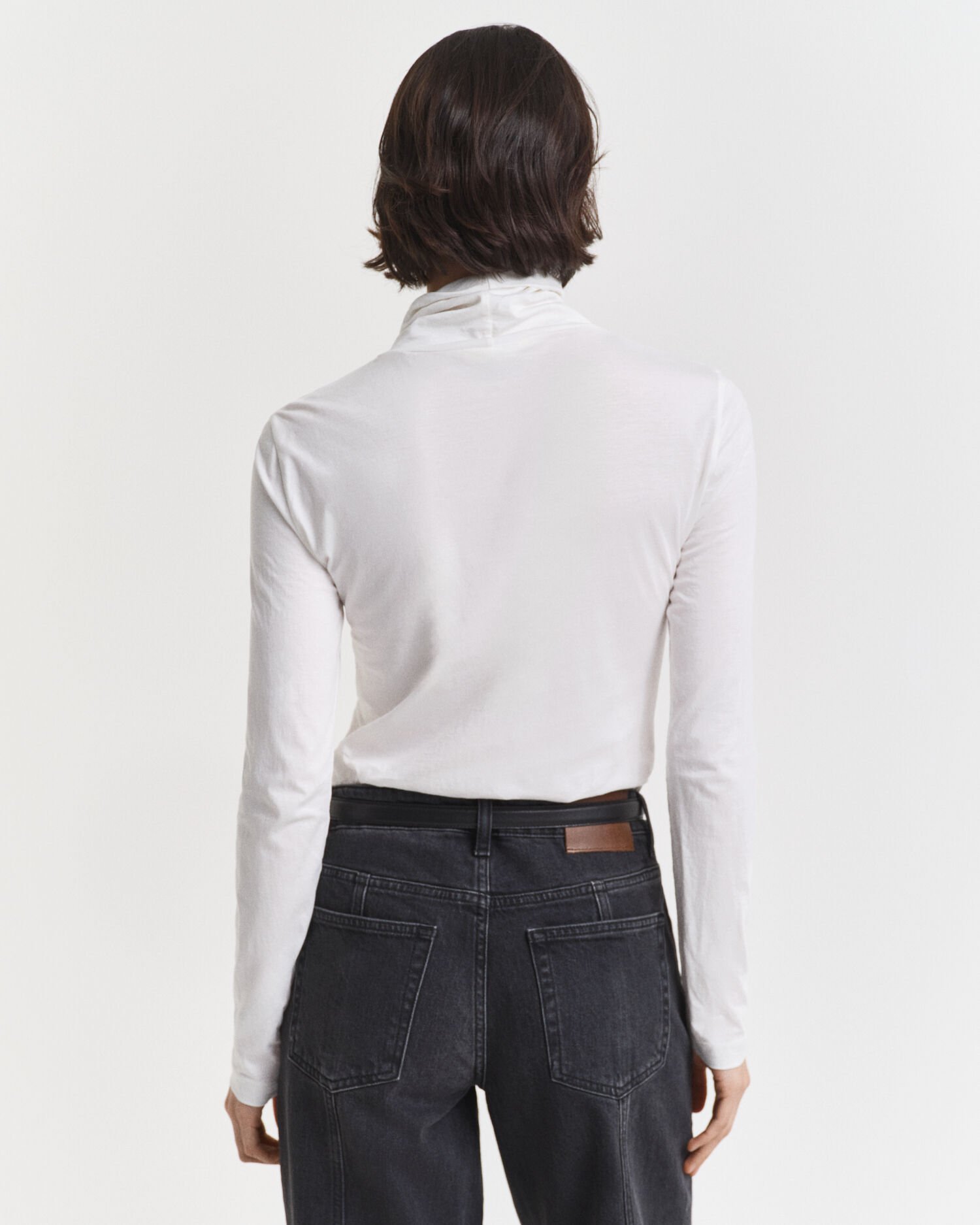 Let top i bomuld med rullekrave