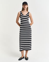 Stribet tanktop midi jerseykjole