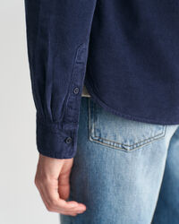 Regular fit skjorte af jernbanefløjl