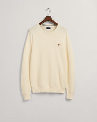 Tekstureret crewneck sweater af bomuld