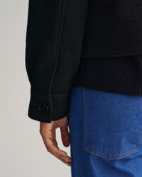 Boucl&eacute; jakke med lynl&aring;s