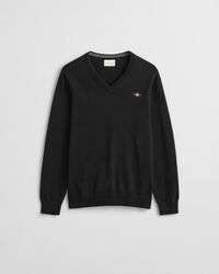 Klassiske sweater i bomuld med V-hals