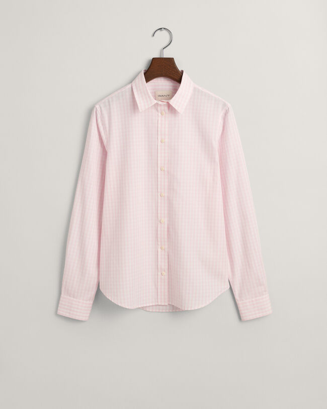 Regular fit gingham poplin skjorte