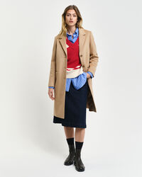 Klassisk uldfrakke med skræddersyet pasform