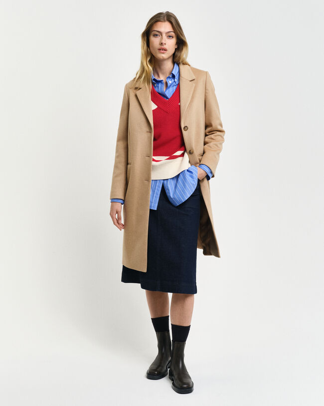 Klassisk uldfrakke med skræddersyet pasform