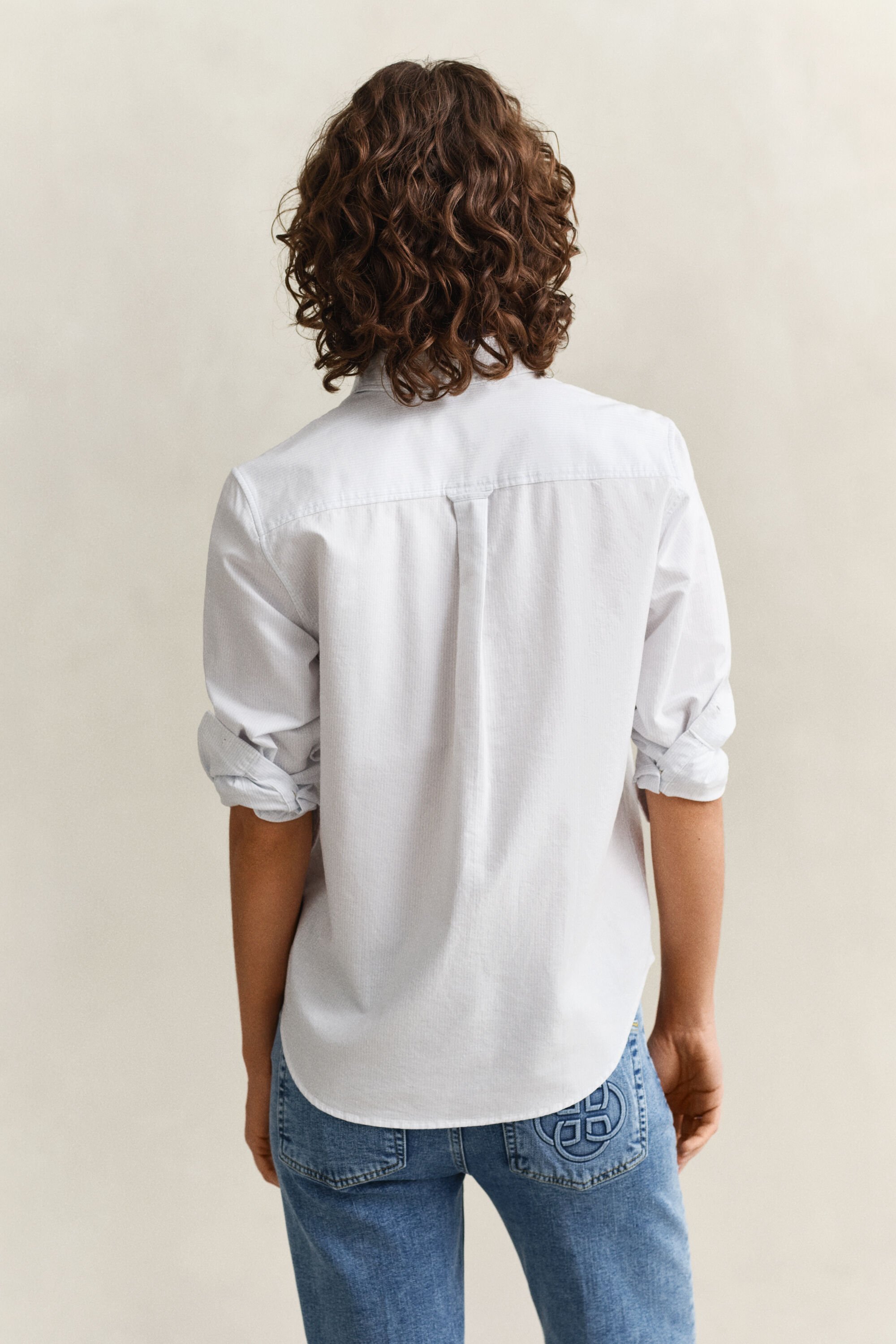 Regular fit klassisk stribet Oxford-skjorte