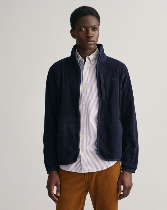 Fleece jakke med lynlås