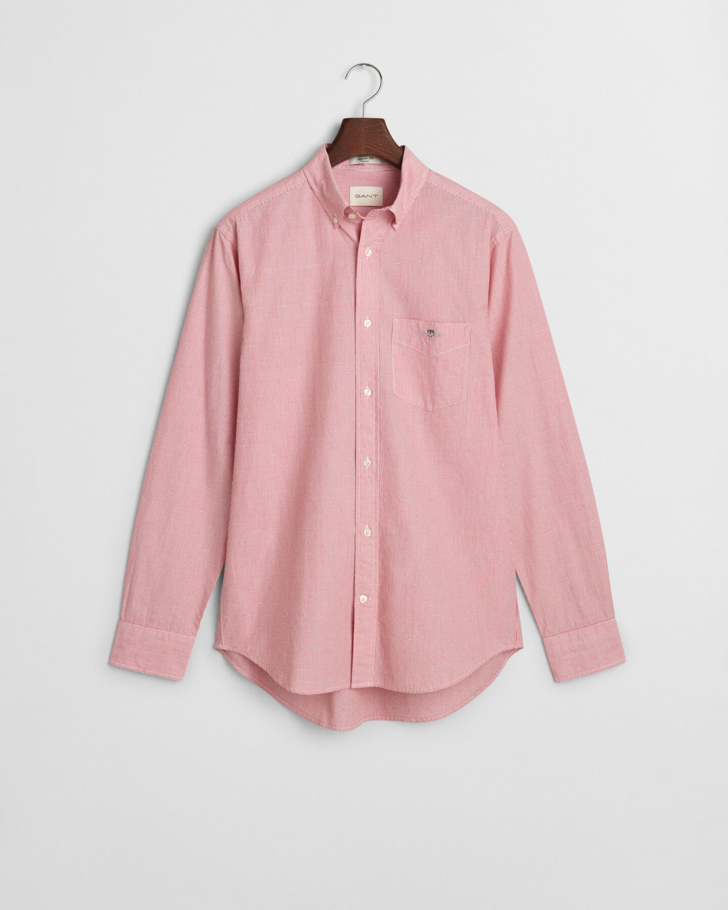 Regular fit stribet dobby-prikket skjorte