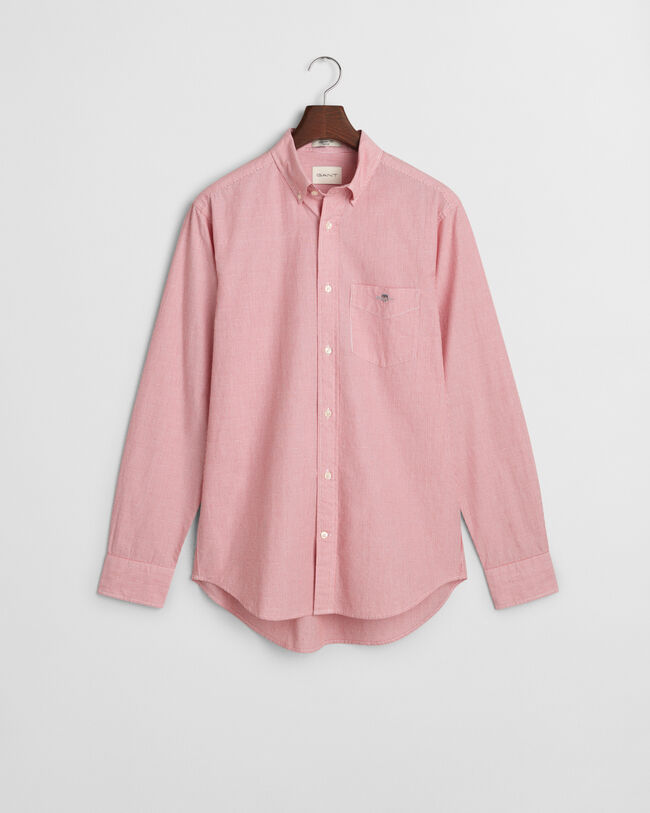 Regular fit stribet dobby-prikket skjorte