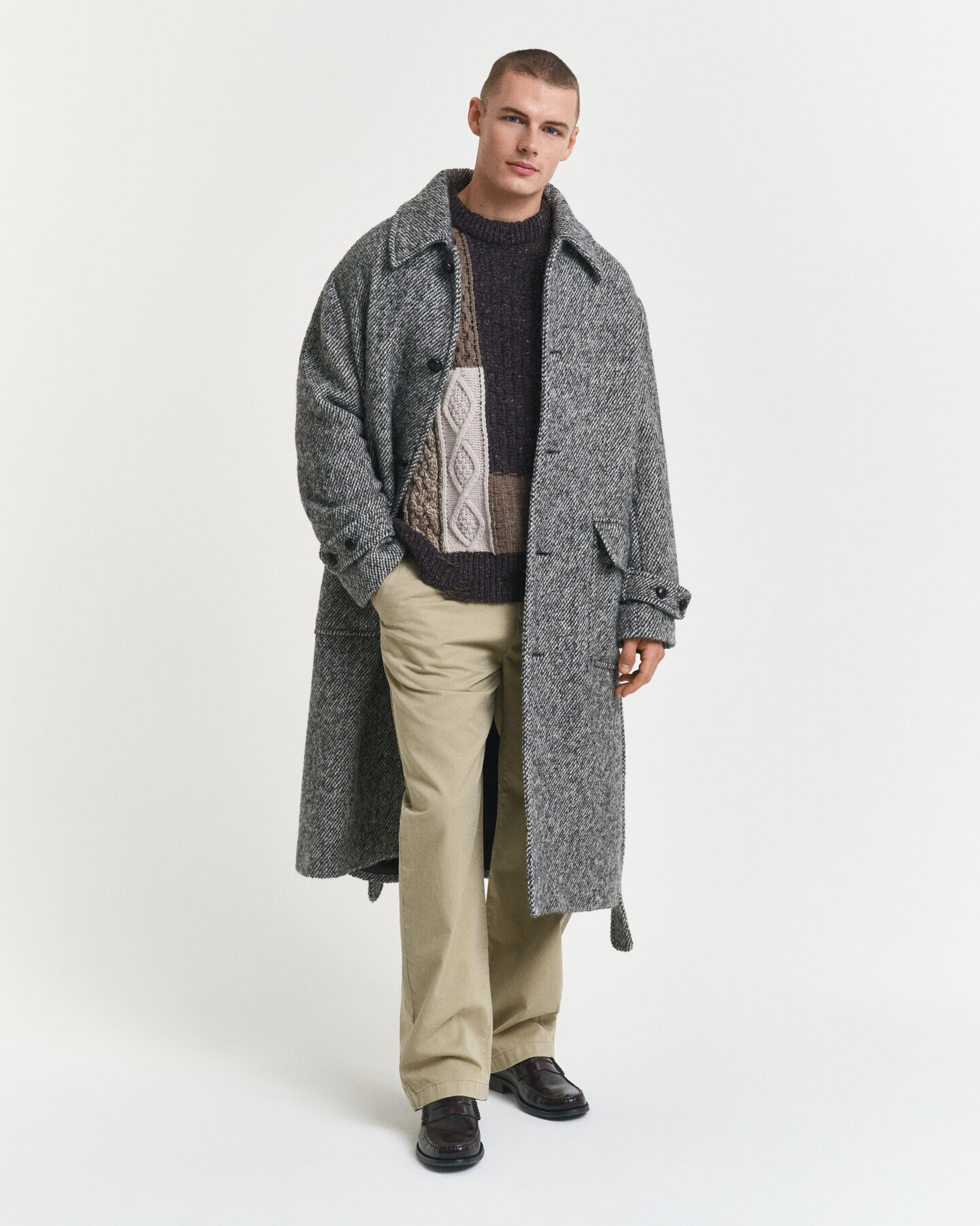 Patchwork crewneck sweater