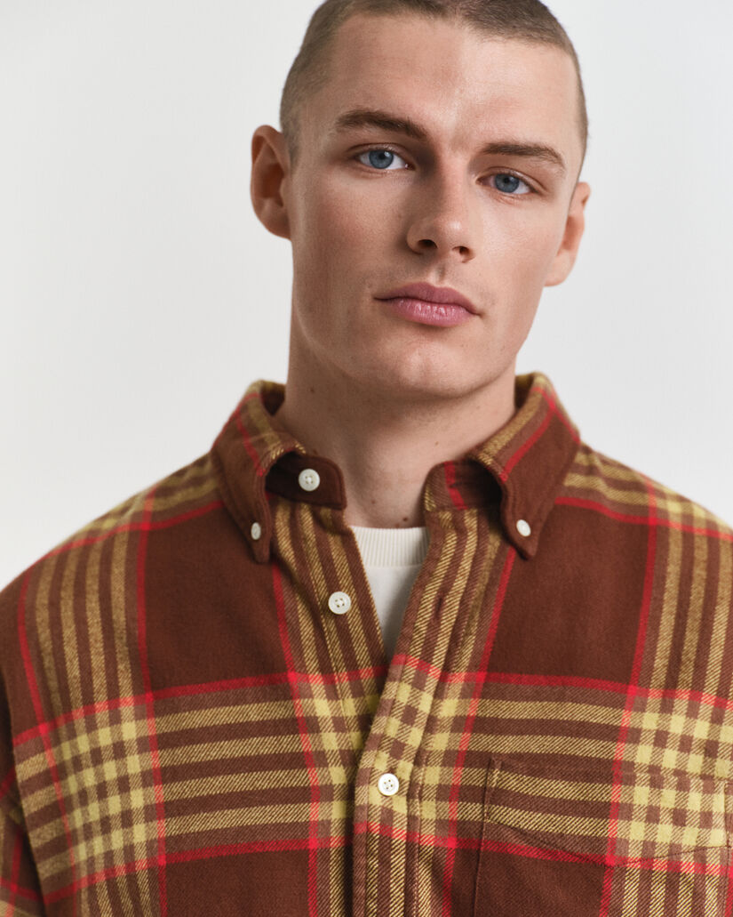 Oversized flannelskjorte i twill