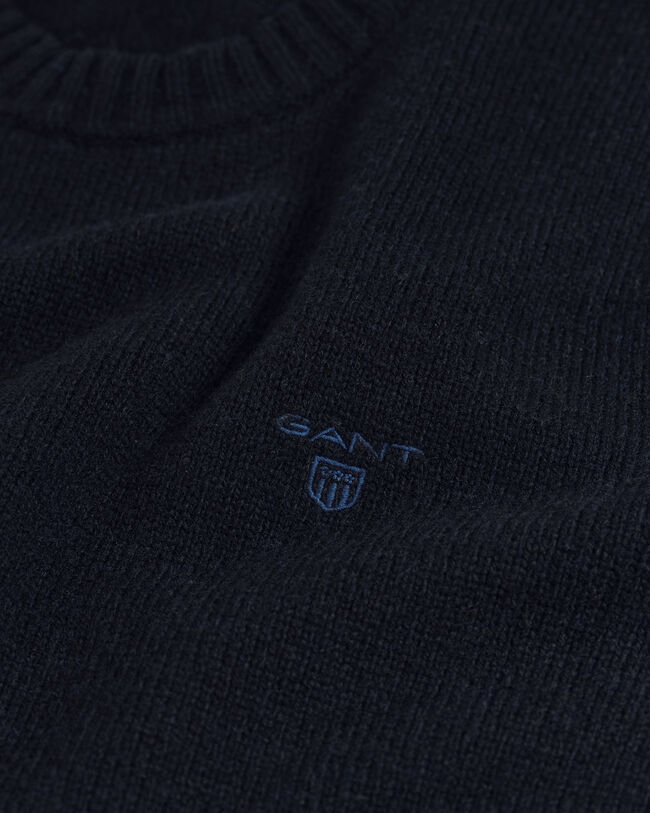 Crewneck sweater af b&oslash;rstet uld