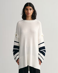 Oversized stribet sweater med crewneck