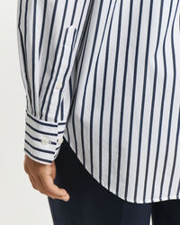 Relaxed fit klassisk stribet poplin-skjorte