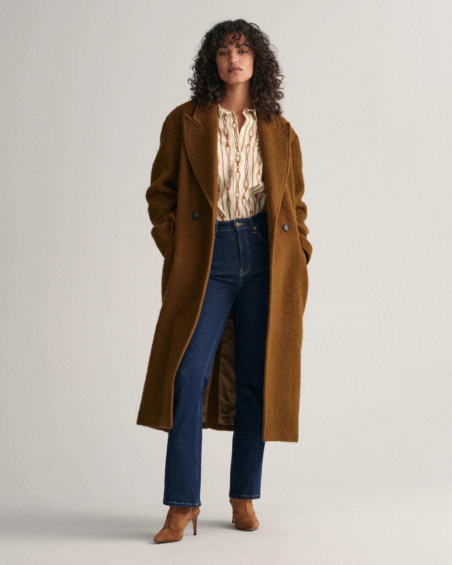 Relaxed fit Rope-stribet skjorte af bomuldsvoile