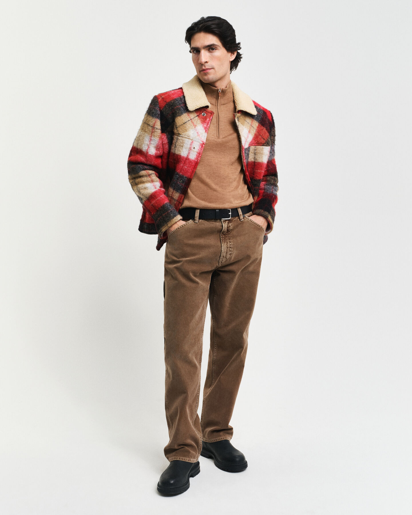 Sweater med halv lynlås i ekstra fin merinould