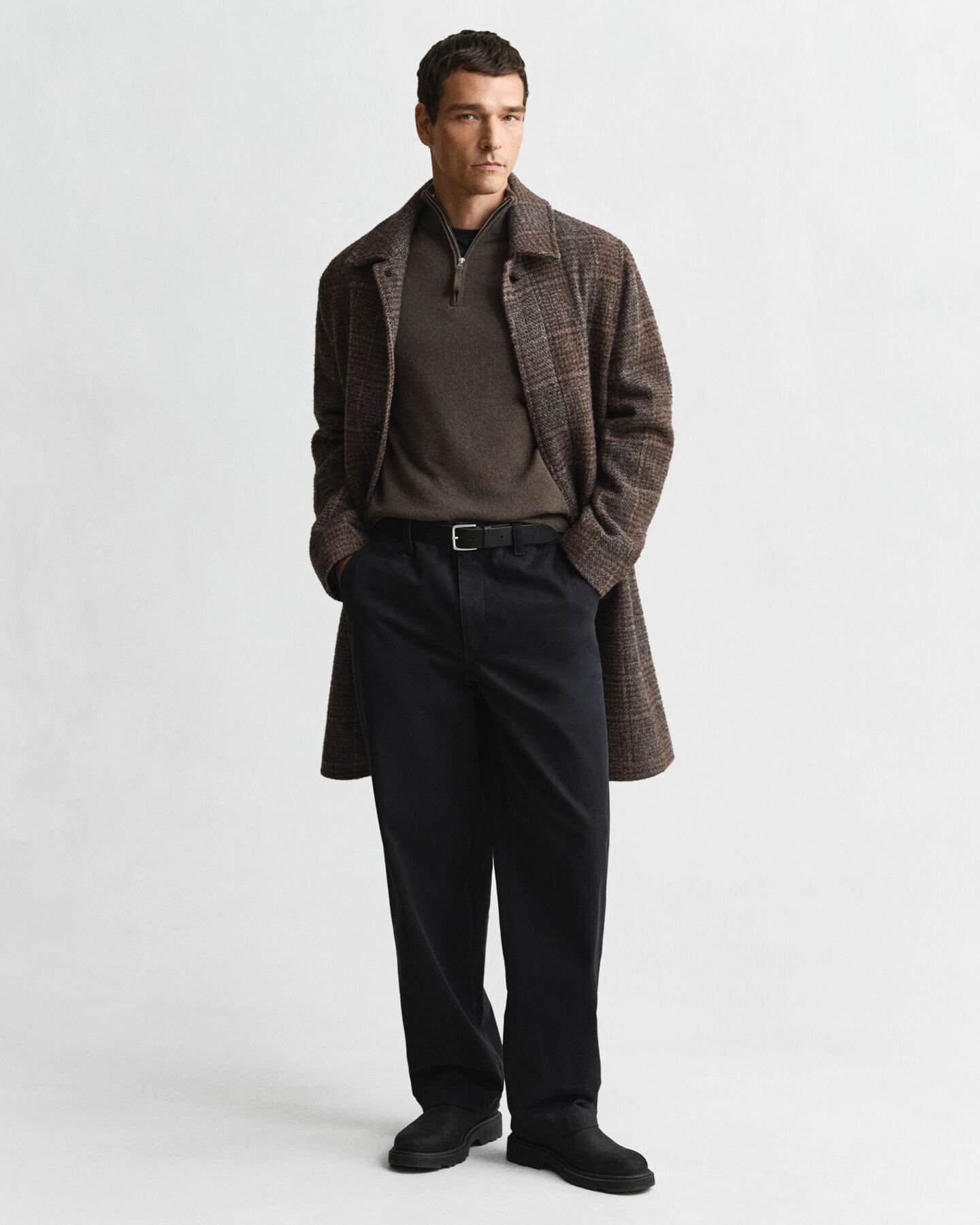 Sweater af ekstra fin lammeuld med halv lynlås