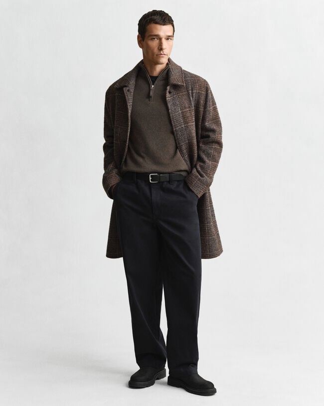 Sweater af ekstra fin lammeuld med halv lynlås