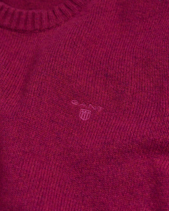 Crewneck sweater af b&oslash;rstet uld