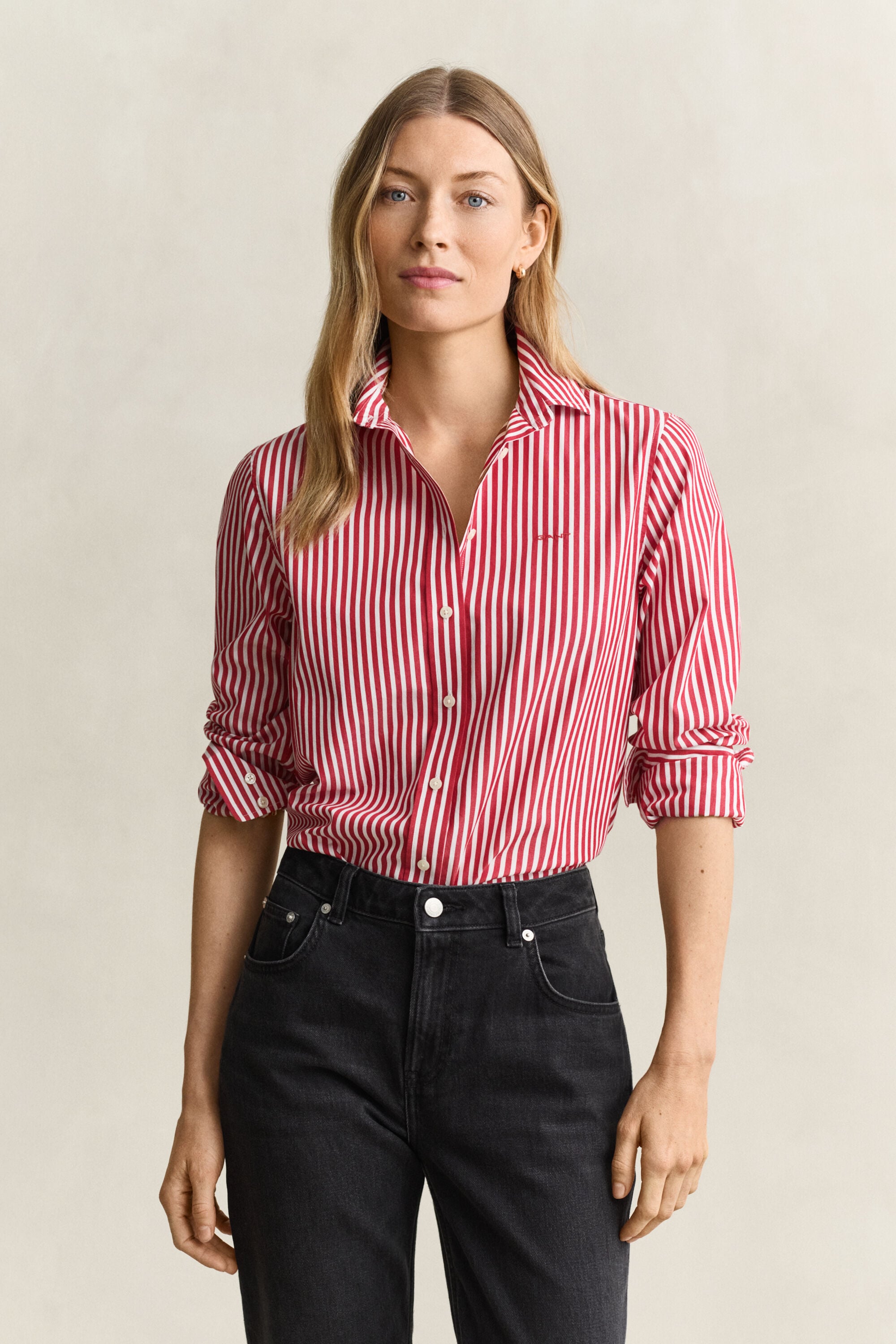 Classic Regular poplin skjorte med striber