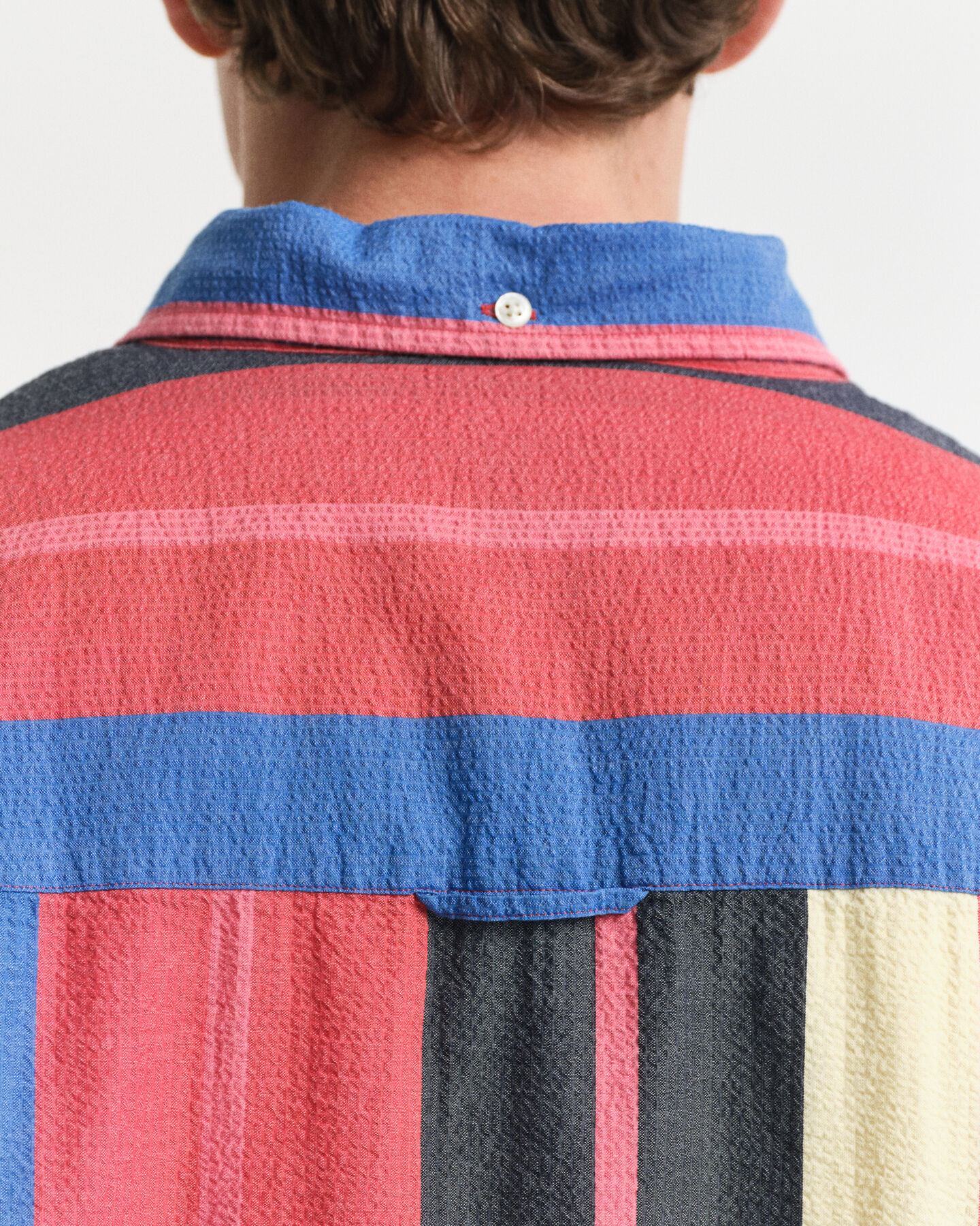 Oversized fit stribet seersucker skjorte