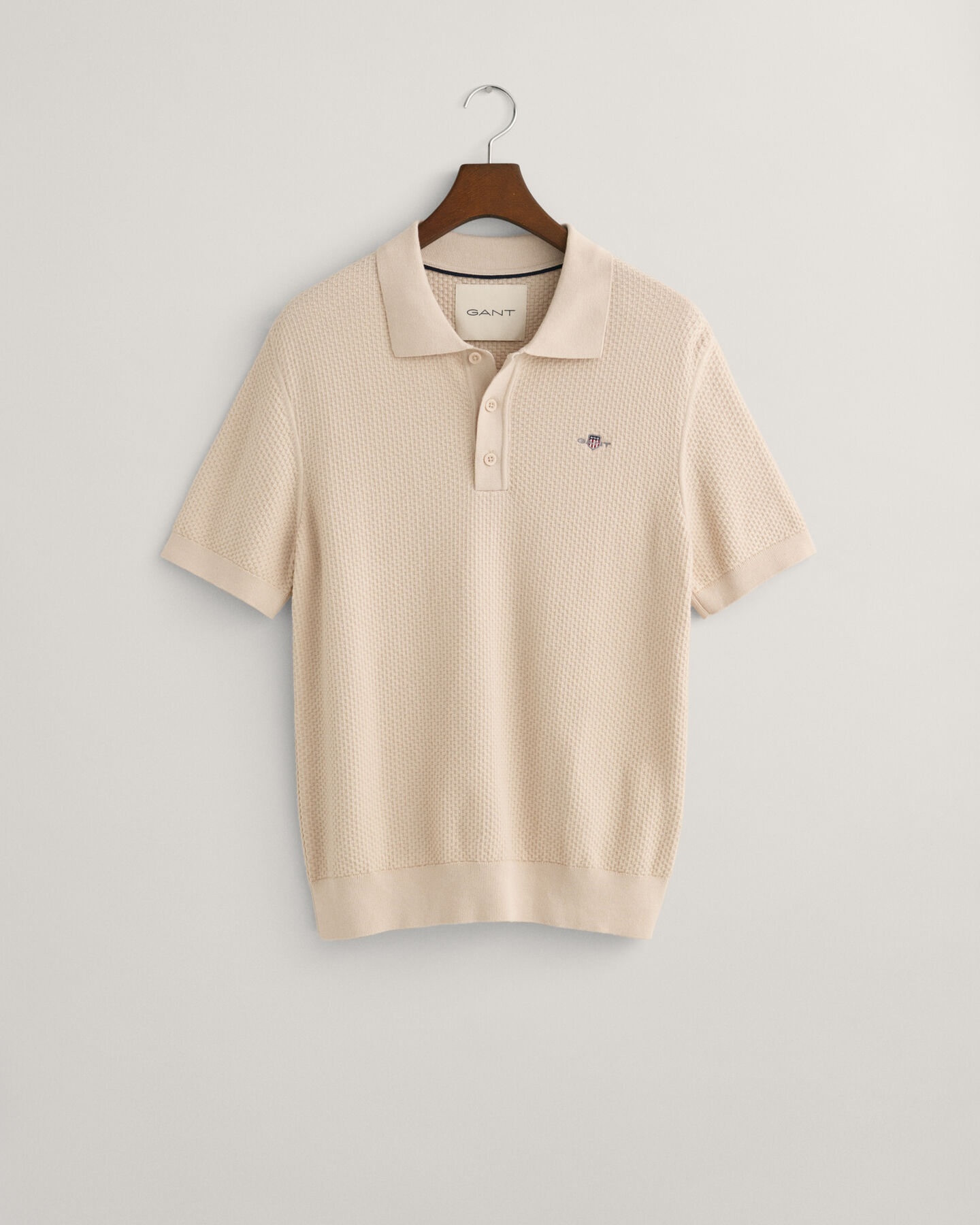 Struktureret polosweater af bomuld