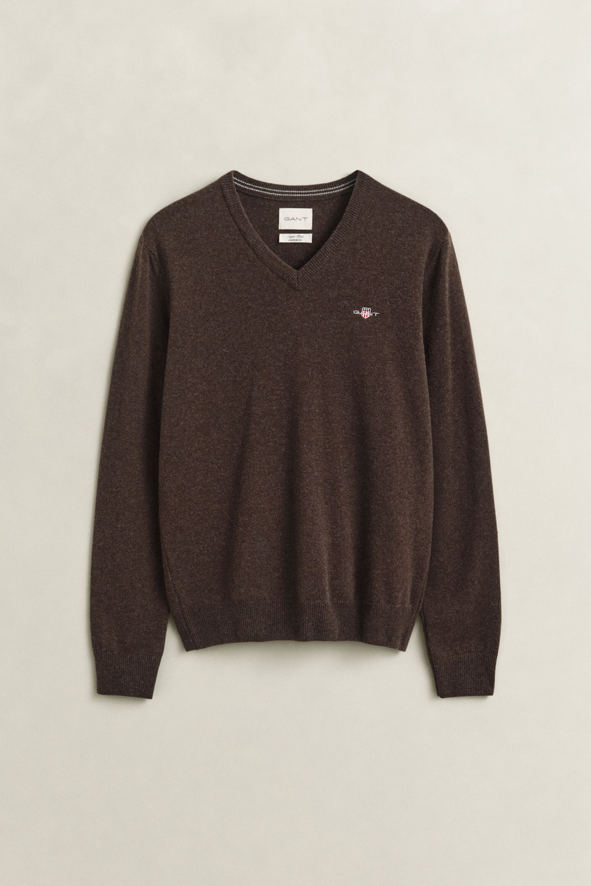Sweater med V-hals i lammeuld